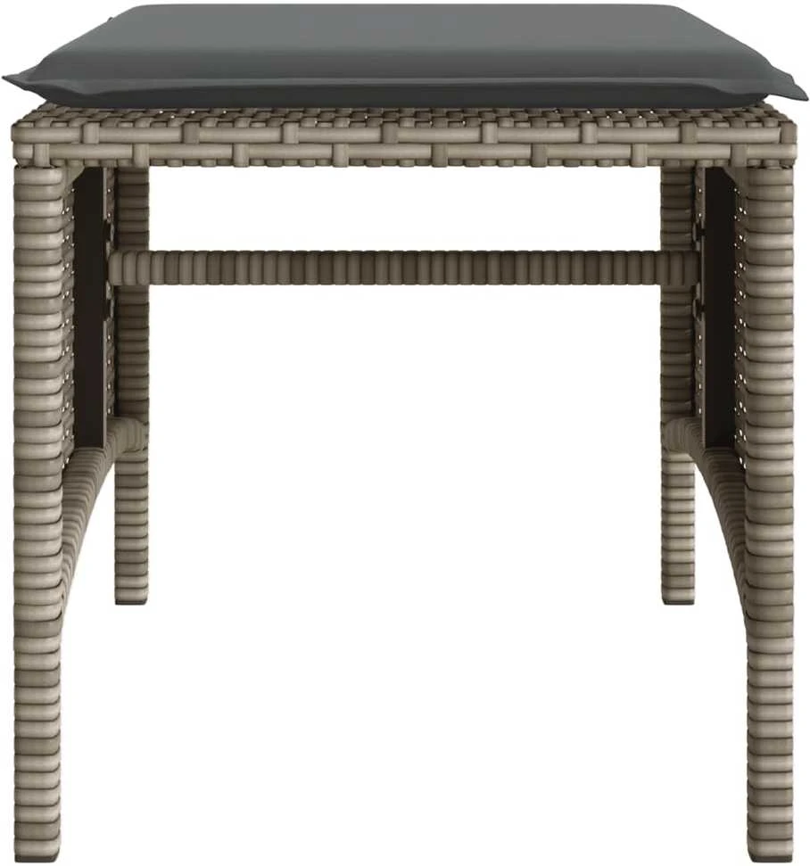 Dvivietė sodo sofa su staliuku/taburetėmis, pilka, poliratanas