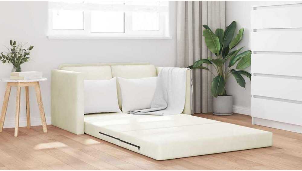 Sofa lova Kreminė 204 x 122 x 60 cm Aksomas