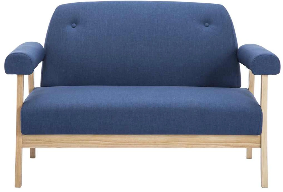Dvivietė sofa, audinys, mėlyna