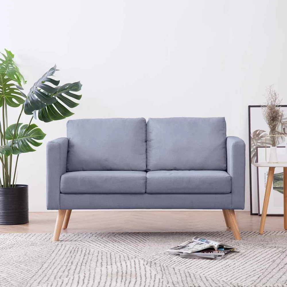 Dvivietė sofa, audinys, šviesiai pilka