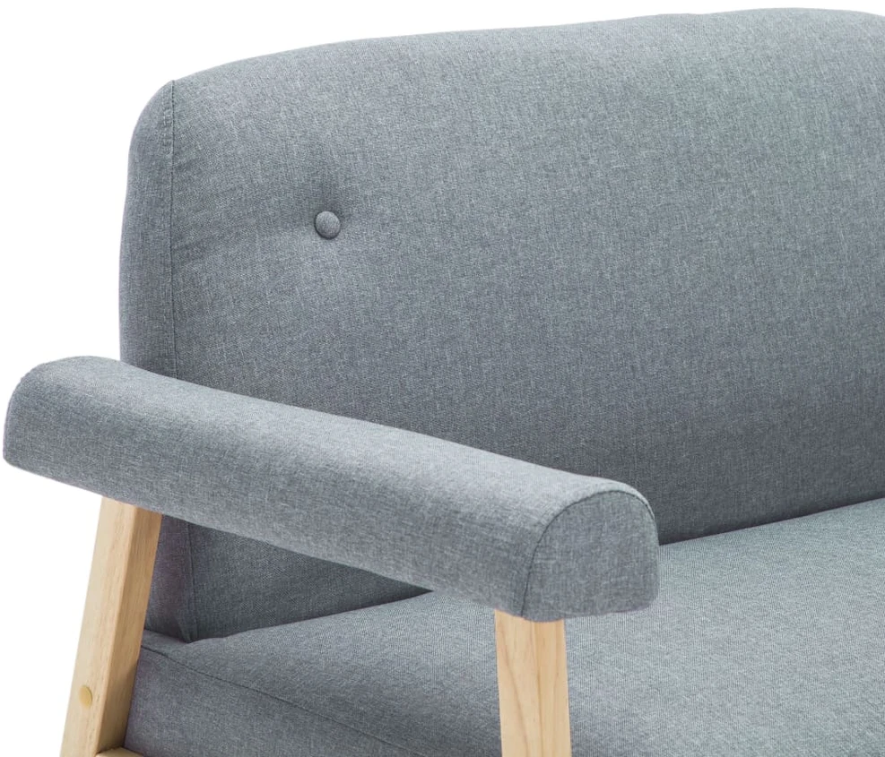 Dvivietė sofa, audinys, šviesiai pilkos spalvos