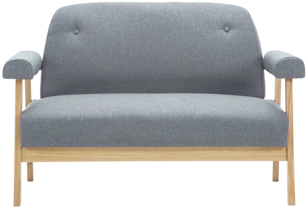 Dvivietė sofa, audinys, šviesiai pilkos spalvos