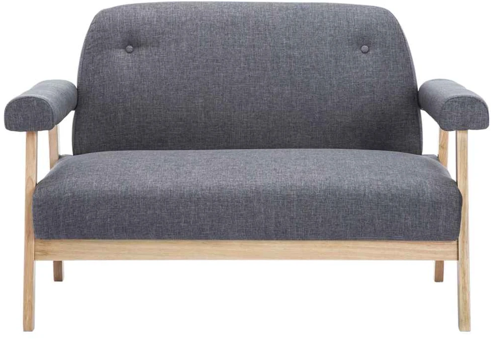 Dvivietė sofa, audinys, tamsiai pilka