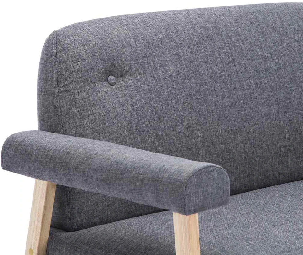 Dvivietė sofa, audinys, tamsiai pilka