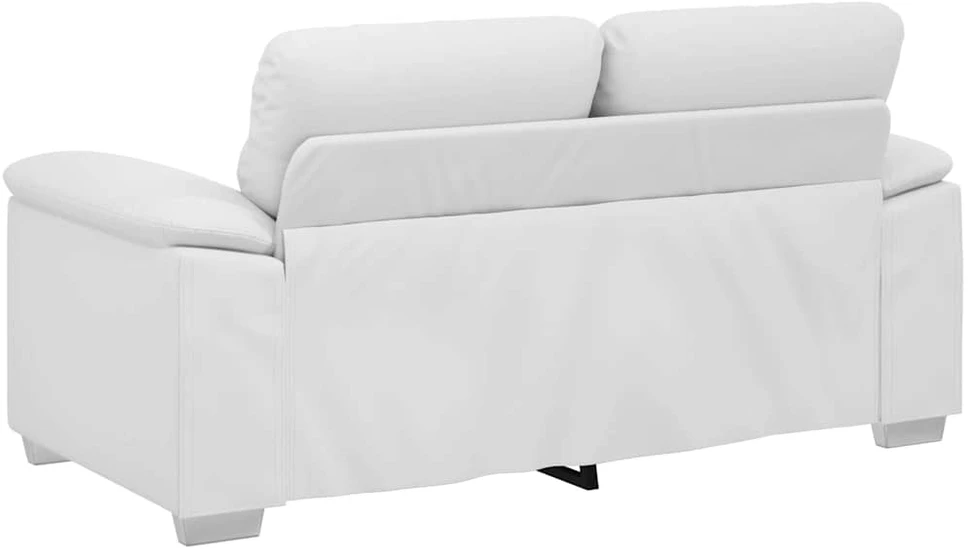 Dvivietė sofa, balta, 160x81x84 cm, dirbtinė oda