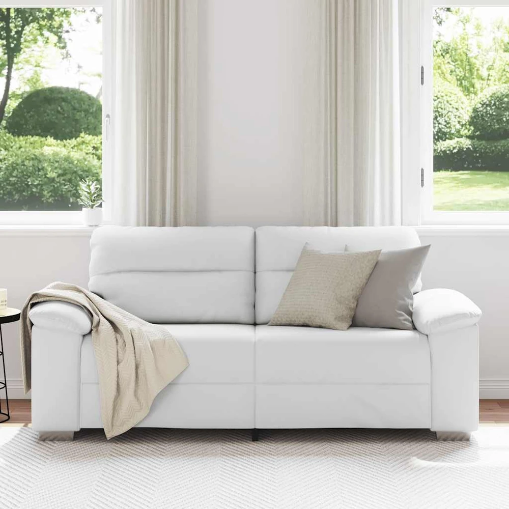 Dvivietė sofa, balta, 180x81x84 cm, dirbtinė oda
