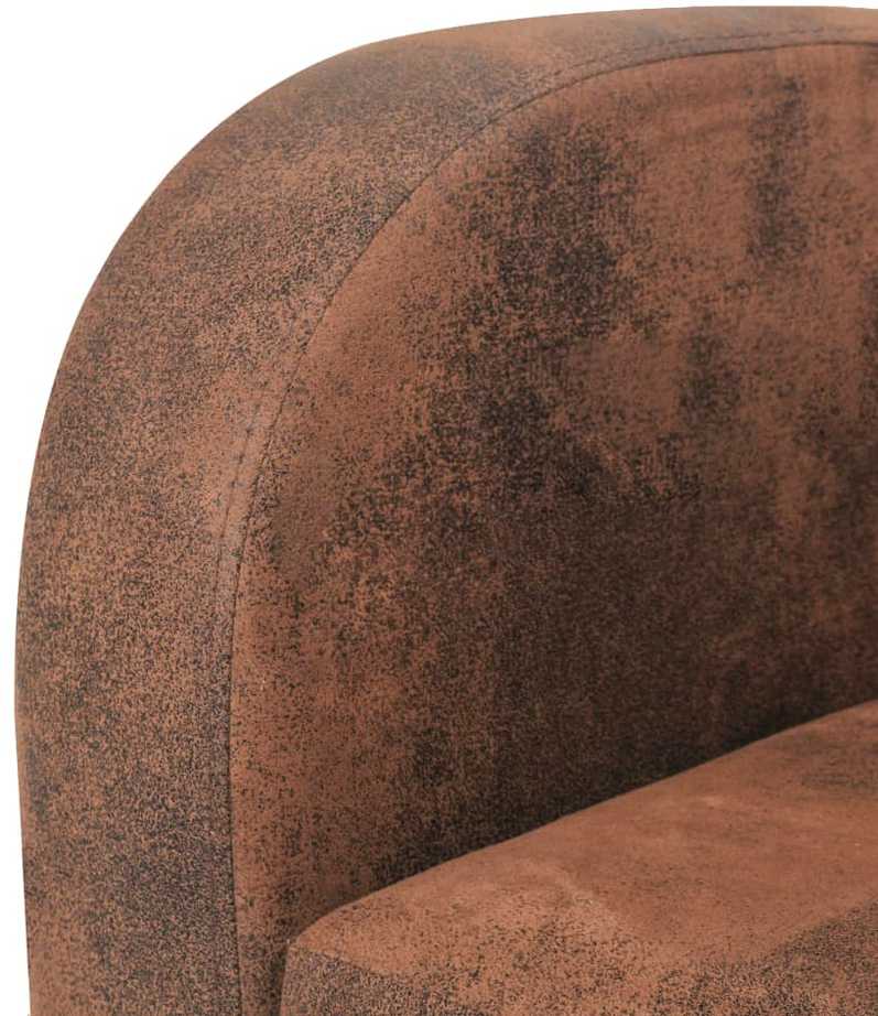 Dvivietė sofa, dirbtinė zomšos oda, ruda