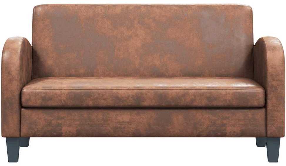 Dvivietė sofa, dirbtinė zomšos oda, ruda