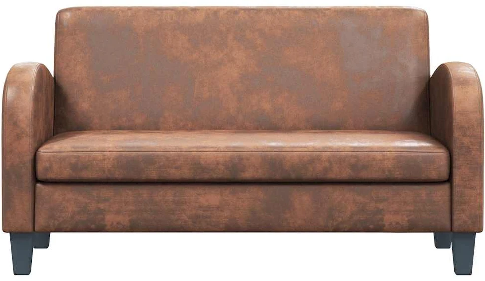 Dvivietė sofa, dirbtinė zomšos oda, ruda