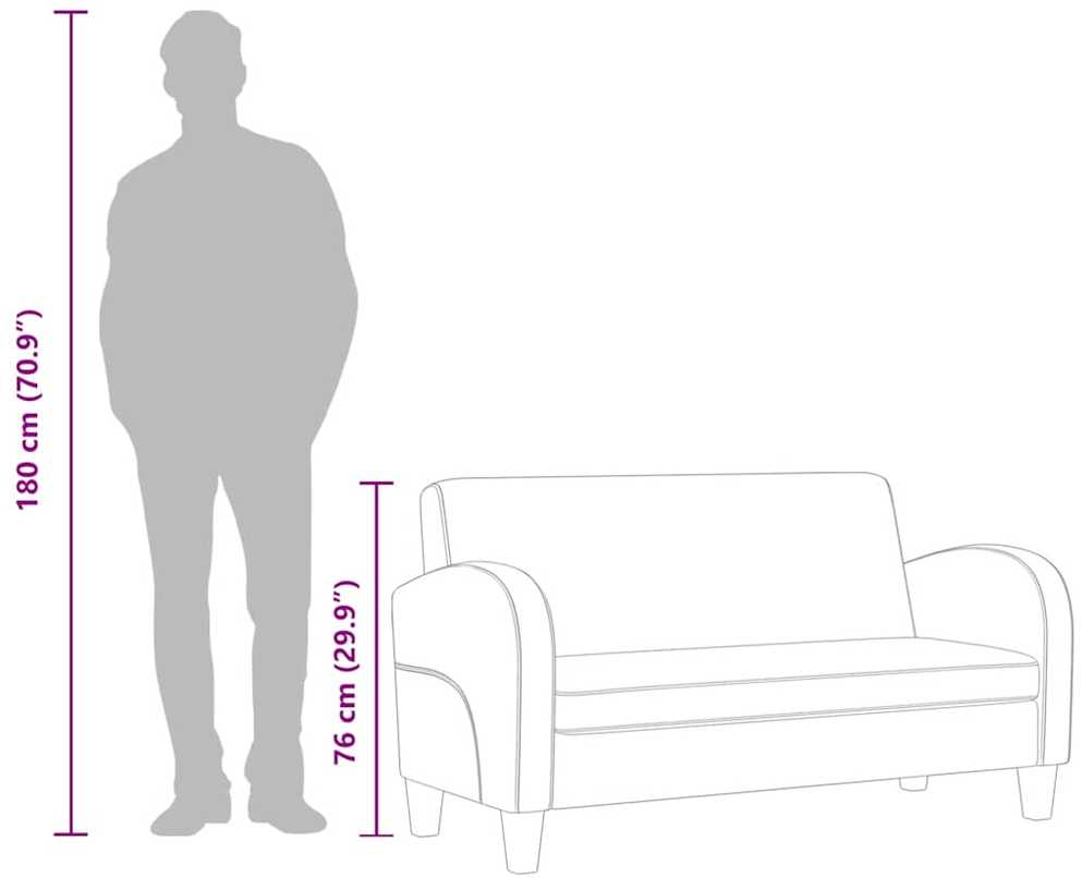 Dvivietė sofa, dirbtinė zomšos oda, ruda
