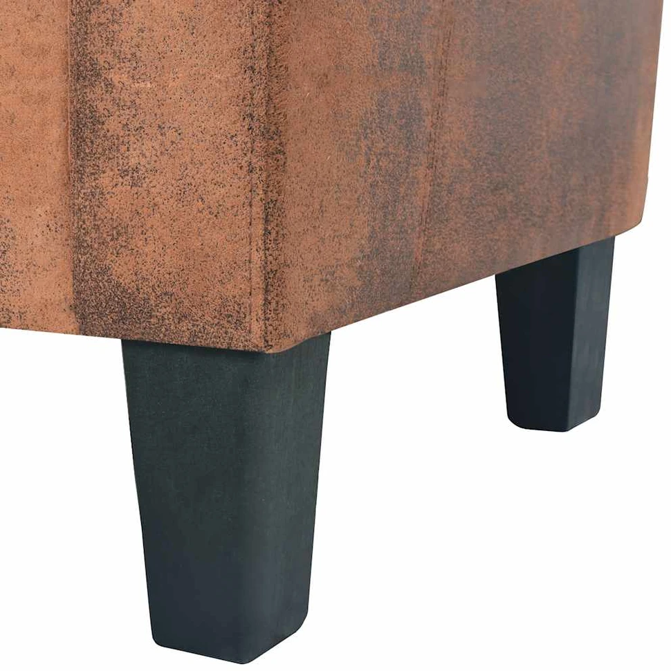 Dvivietė sofa, dirbtinė zomšos oda, ruda