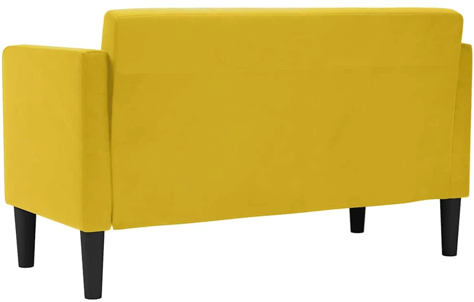 Dvivietė sofa, geltona, 111 cm, aksomas