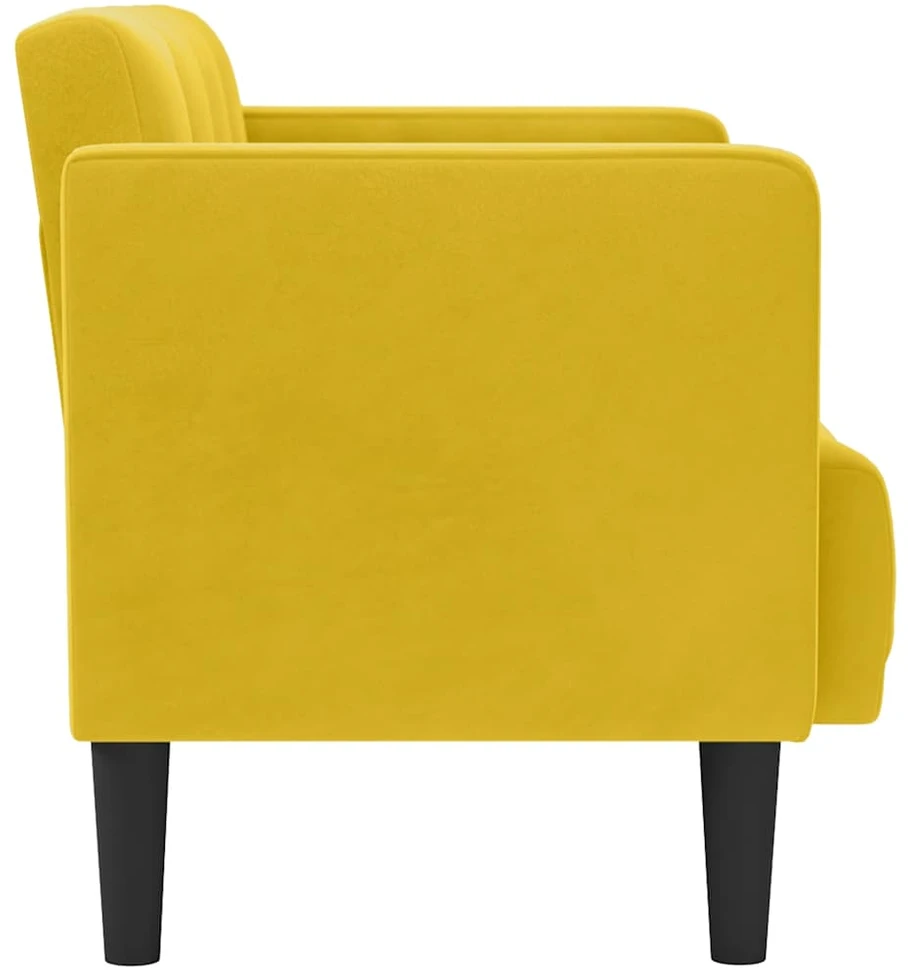 Dvivietė sofa, geltona, 111 cm, aksomas