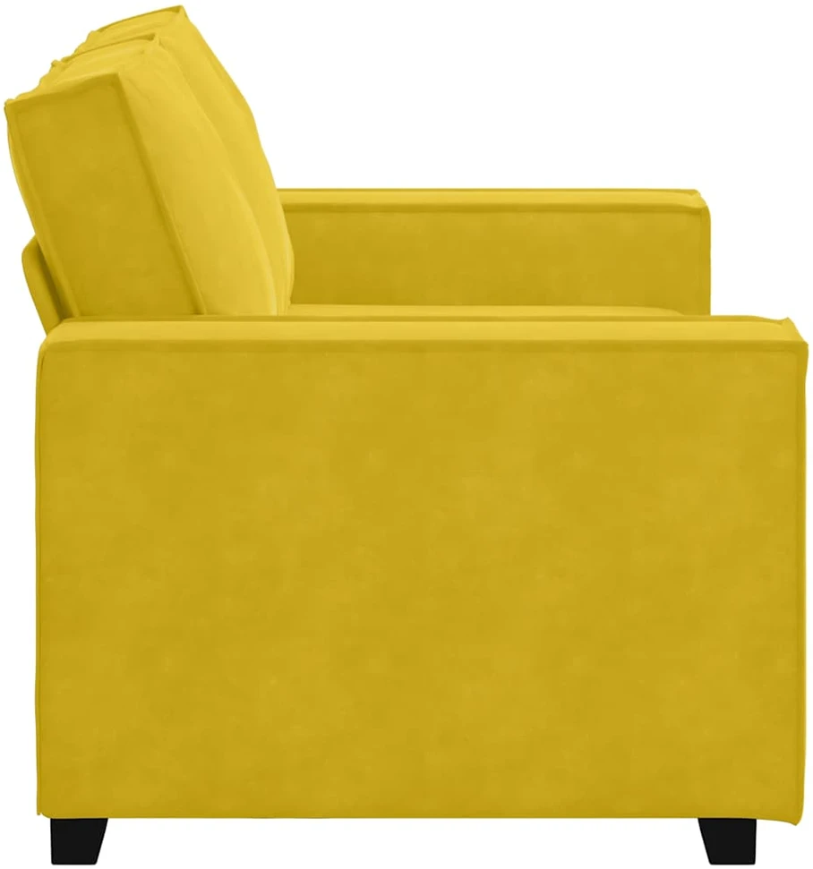 Dvivietė sofa, geltona, 160x78x84 cm, aksomas