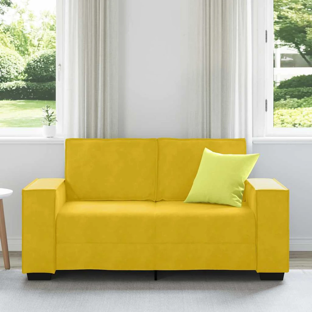 Dvivietė sofa, geltona, 160x78x84 cm, aksomas