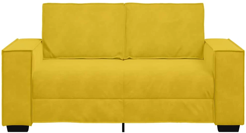 Dvivietė sofa, geltona, 160x78x84 cm, aksomas