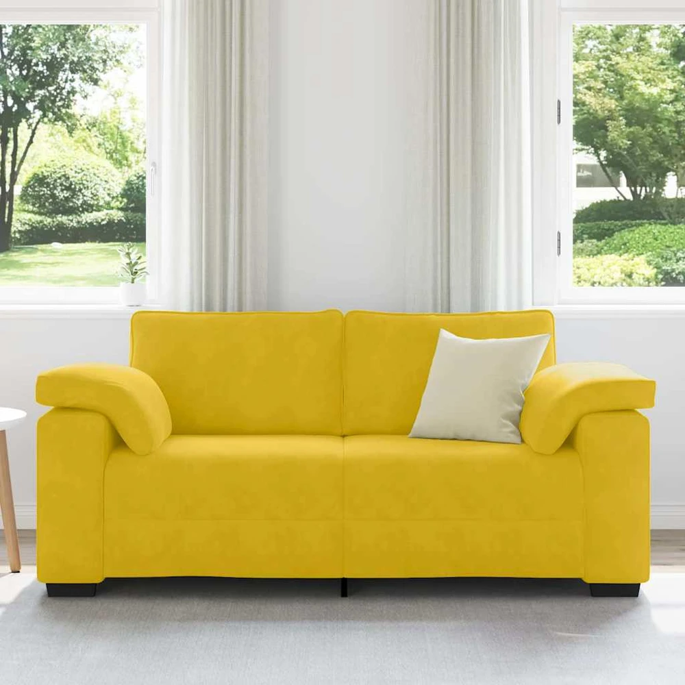 Dvivietė sofa, geltona, 180x77x82 cm, aksomas
