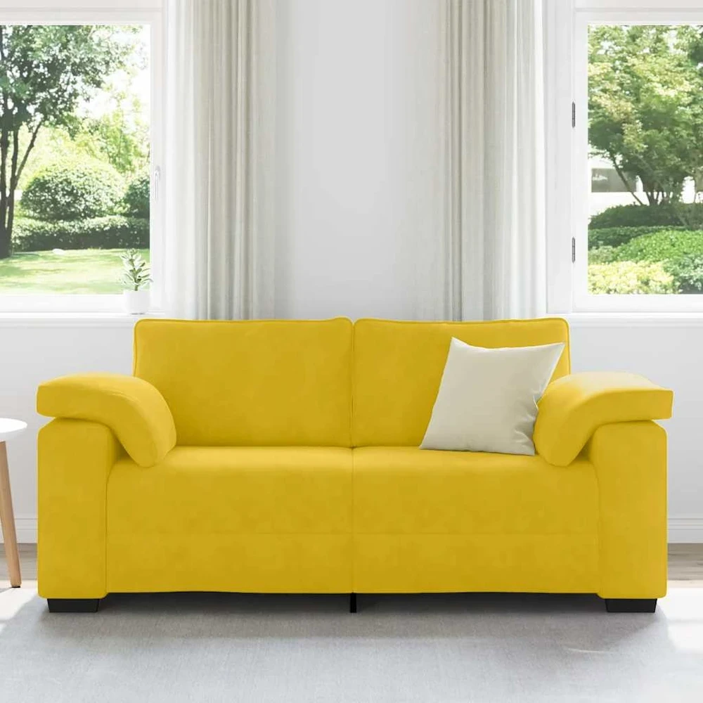 Dvivietė sofa, geltona, 180x77x82 cm, aksomas
