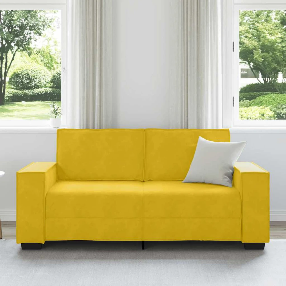 Dvivietė sofa, geltona, 180x78x84 cm, aksomas