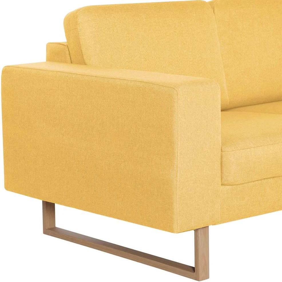 Dvivietė sofa, geltona, audinys