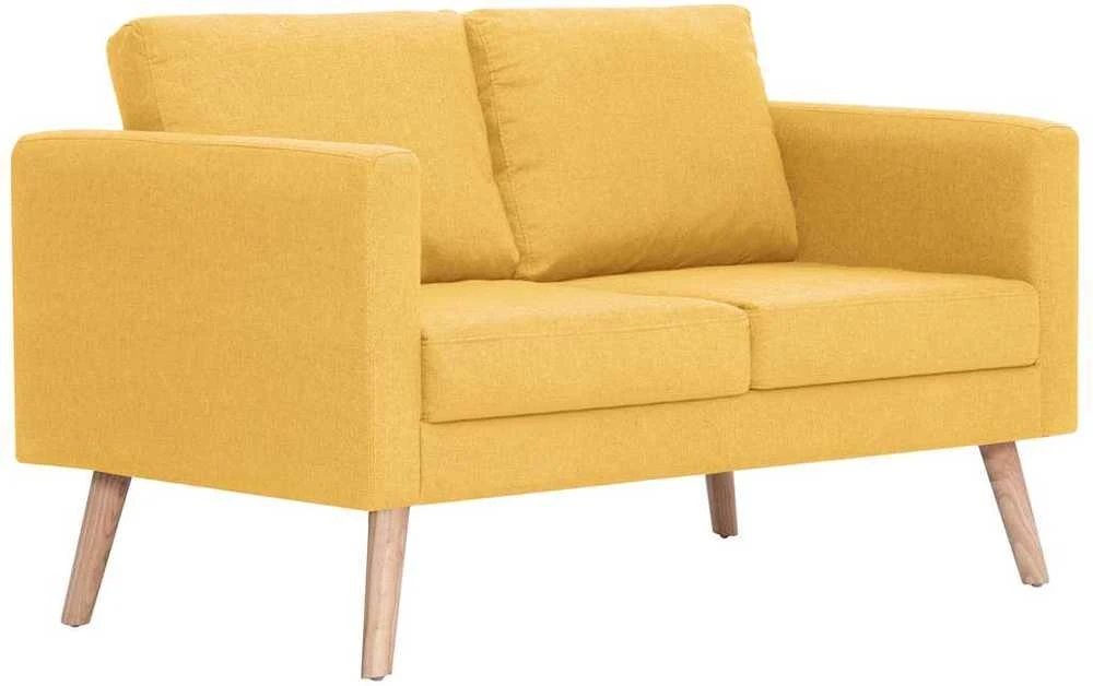Dvivietė sofa, geltona, audinys