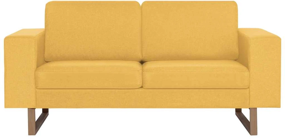 Dvivietė sofa, geltona, audinys