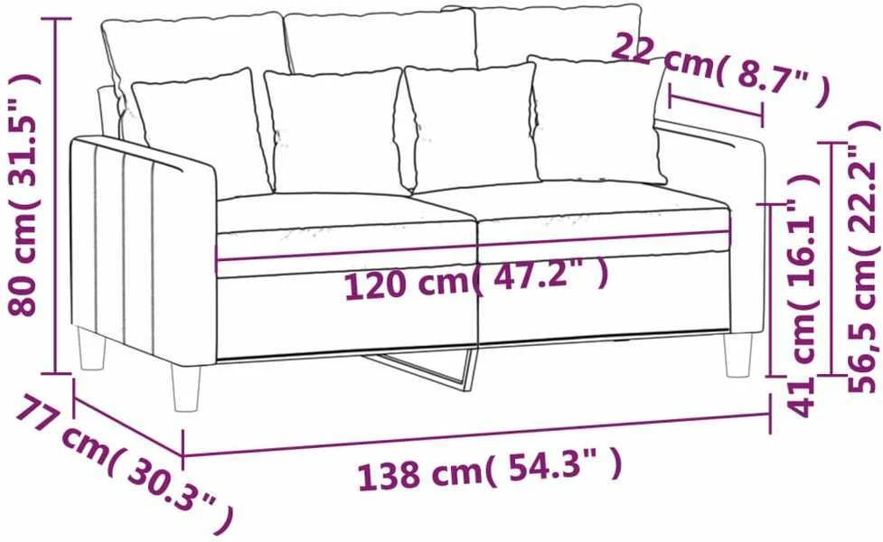 Dvivietė sofa, geltonos spalvos, 120cm, aksomas