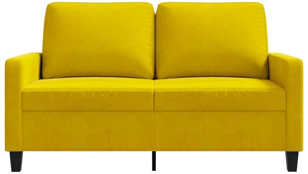 Dvivietė sofa, geltonos spalvos, 120cm, aksomas
