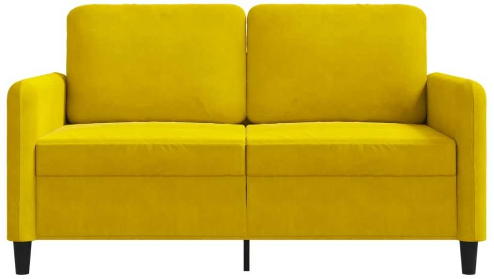 Dvivietė sofa, geltonos spalvos, 120cm, aksomas
