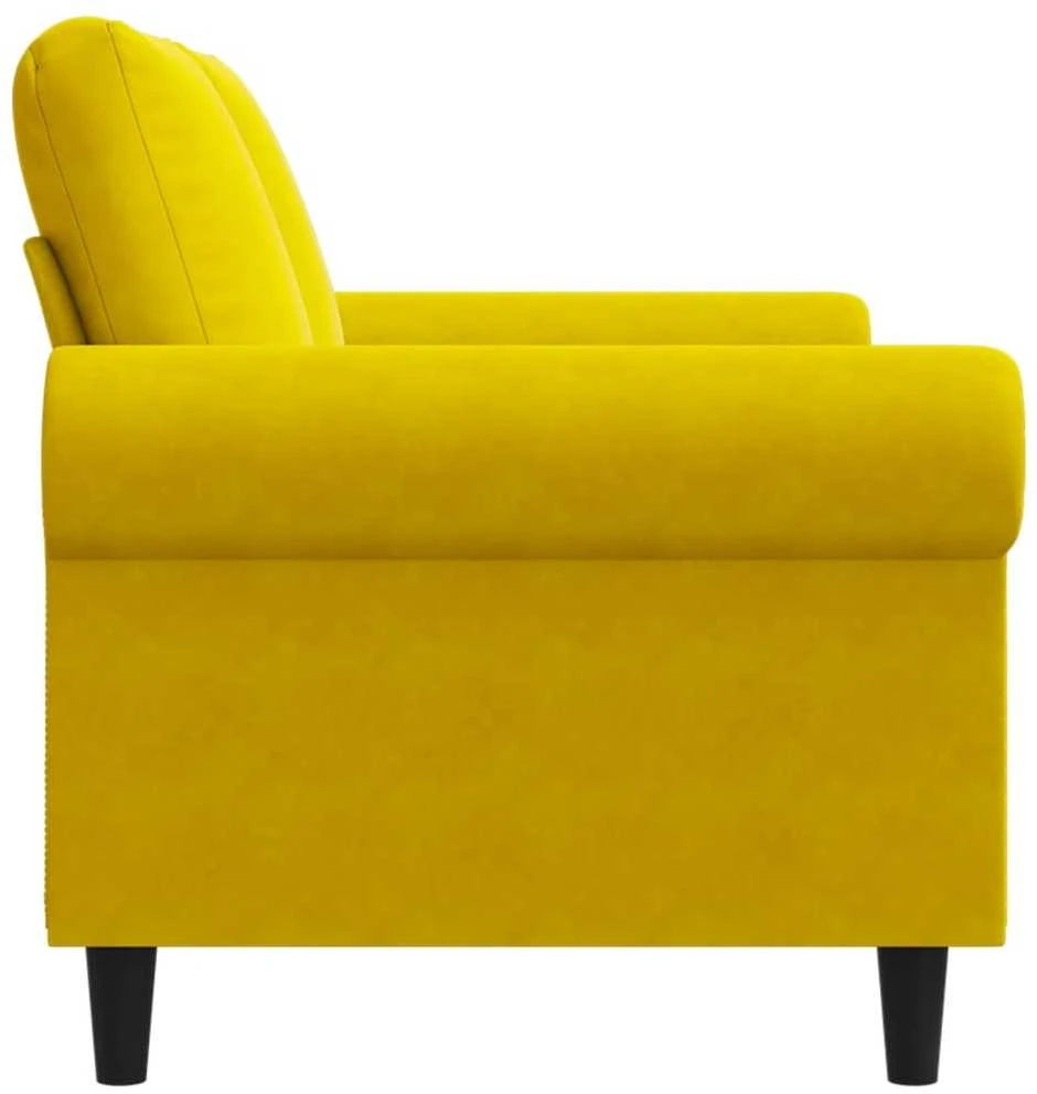 Dvivietė sofa, geltonos spalvos, 120cm, aksomas