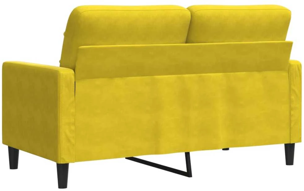 Dvivietė sofa, geltonos spalvos, 120cm, aksomas