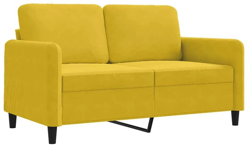 Dvivietė sofa, geltonos spalvos, 120cm, aksomas