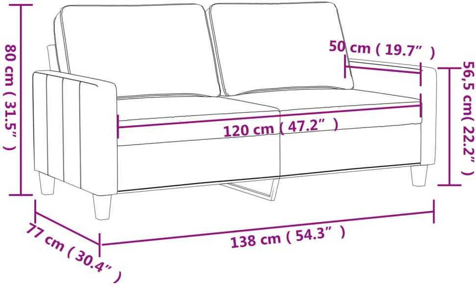 Dvivietė sofa, geltonos spalvos, 120cm, aksomas