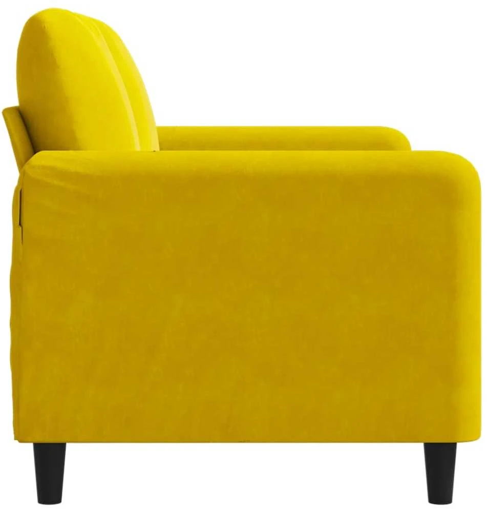 Dvivietė sofa, geltonos spalvos, 120cm, aksomas