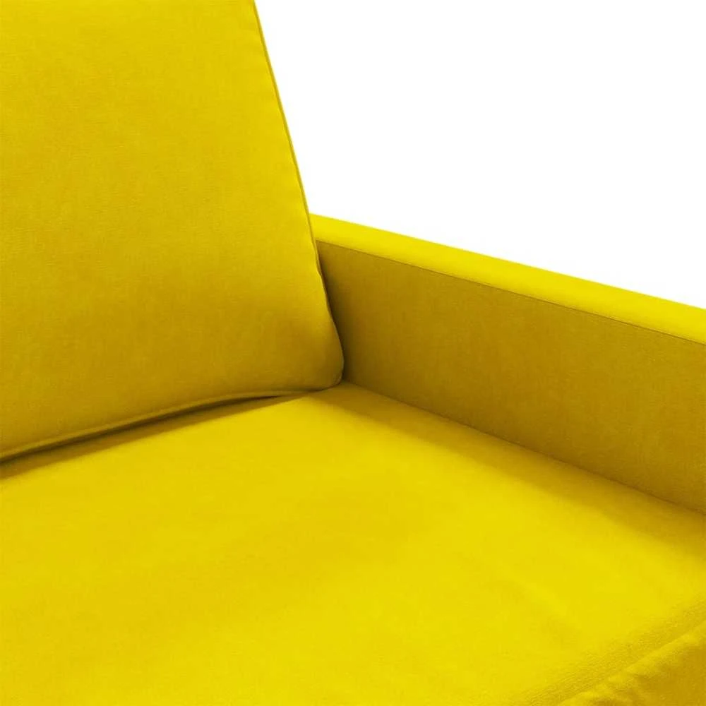 Dvivietė sofa, geltonos spalvos, 120cm, aksomas
