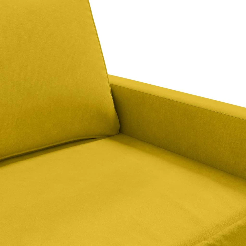 Dvivietė sofa, geltonos spalvos, 120cm, aksomas