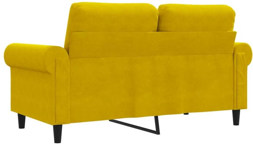 Dvivietė sofa, geltonos spalvos, 120cm, aksomas