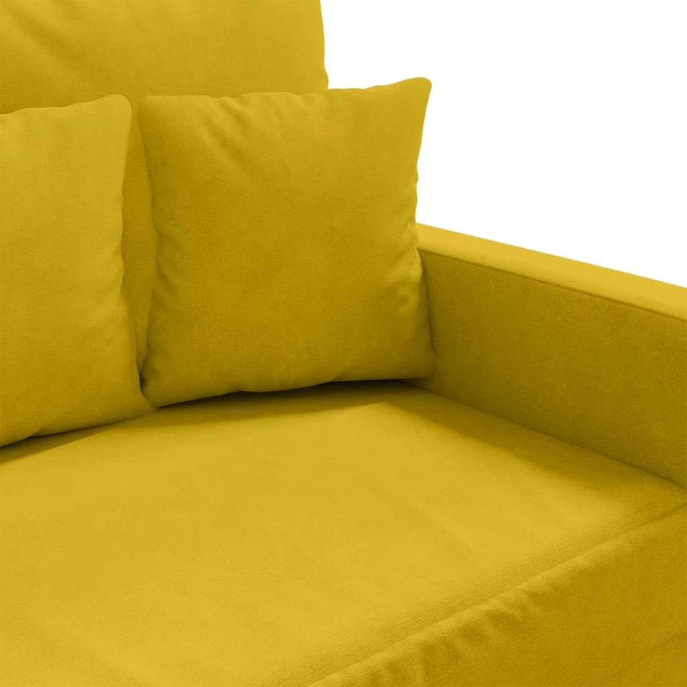 Dvivietė sofa, geltonos spalvos, 140cm, aksomas