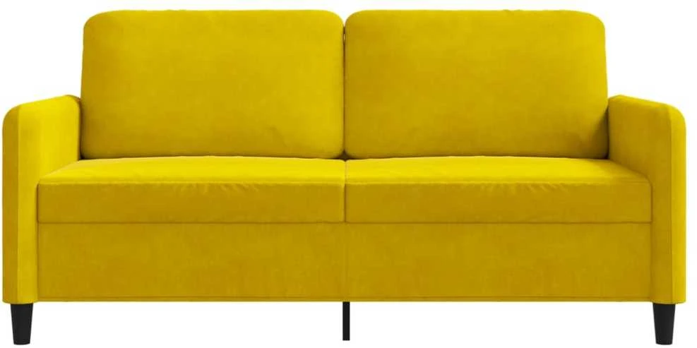 Dvivietė sofa, geltonos spalvos, 140cm, aksomas