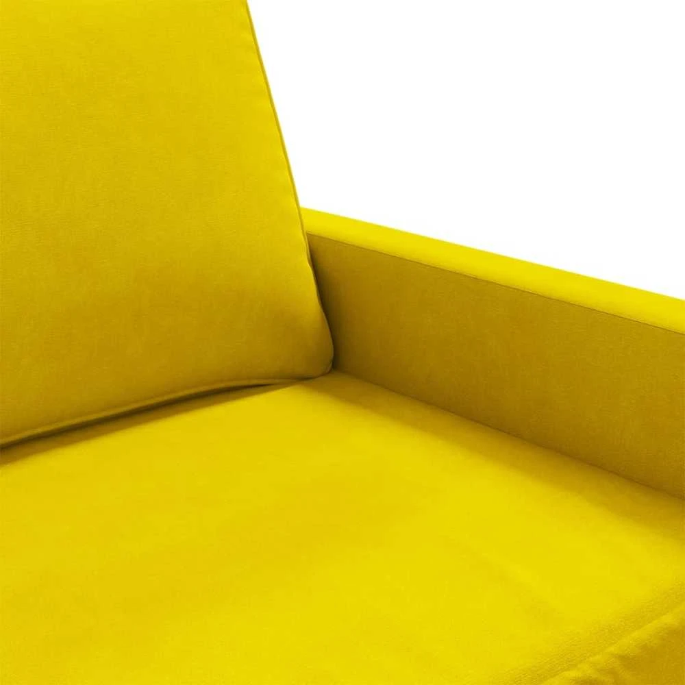 Dvivietė sofa, geltonos spalvos, 140cm, aksomas