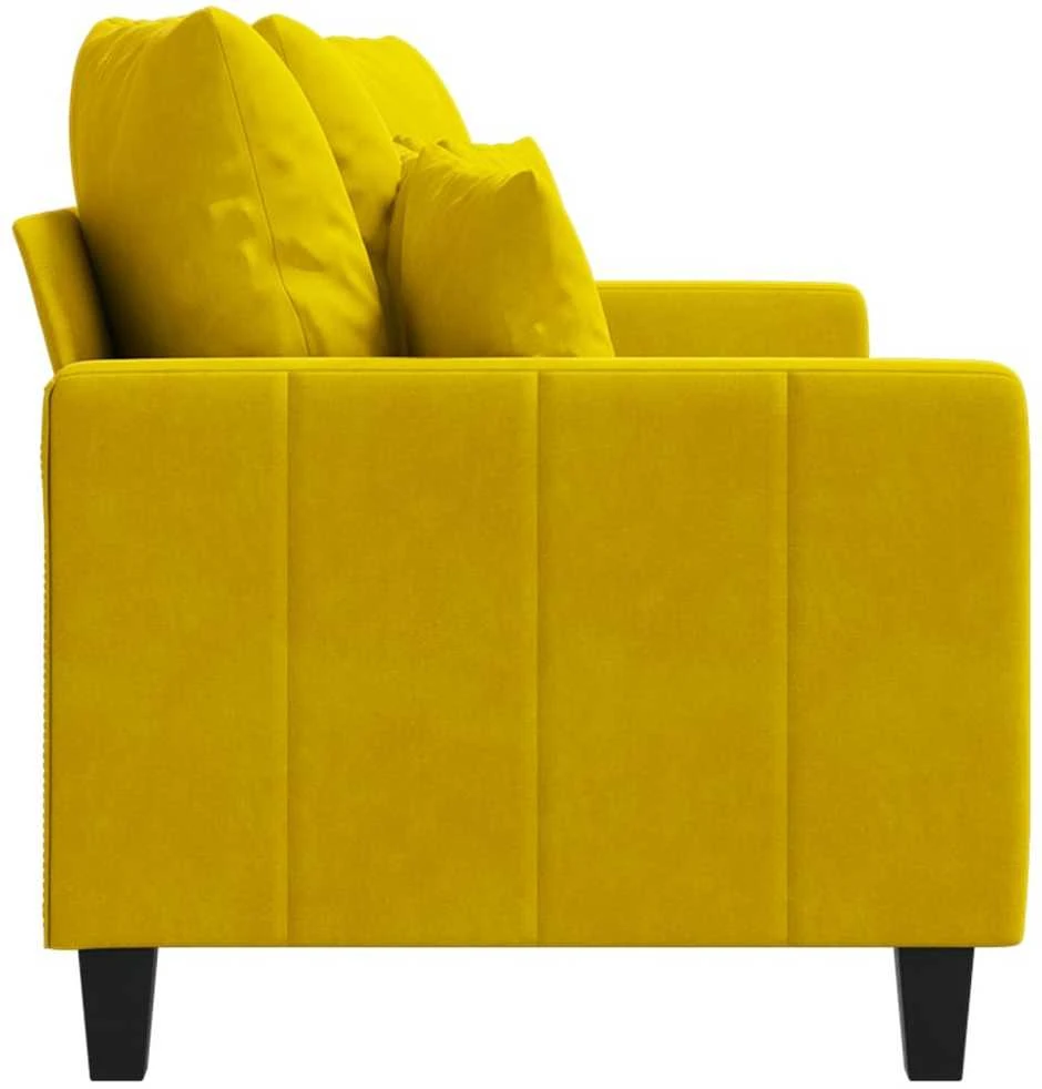Dvivietė sofa, geltonos spalvos, 140cm, aksomas