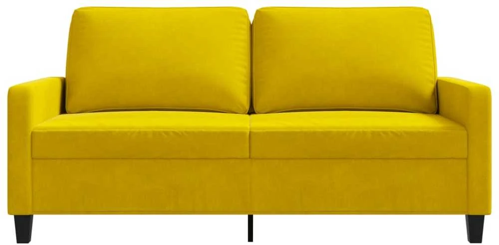 Dvivietė sofa, geltonos spalvos, 140cm, aksomas
