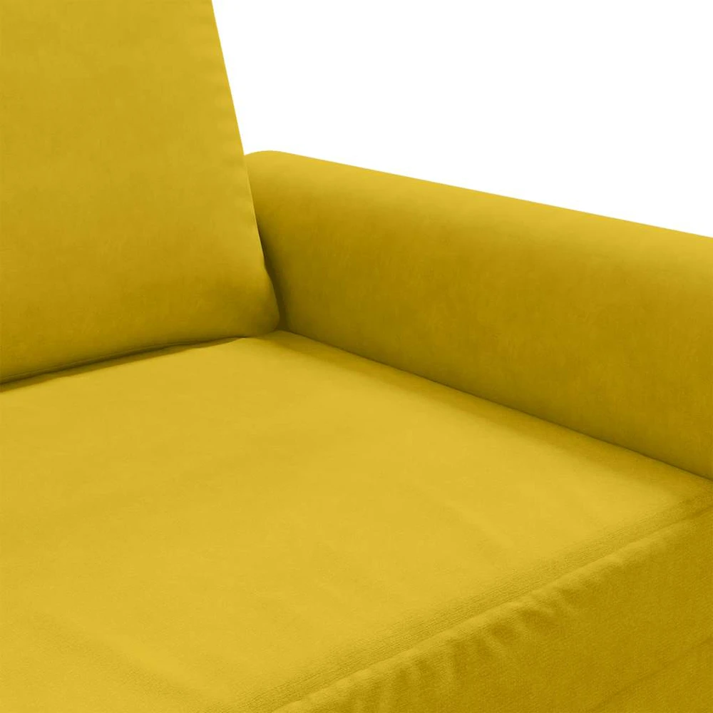 Dvivietė sofa, geltonos spalvos, 140cm, aksomas