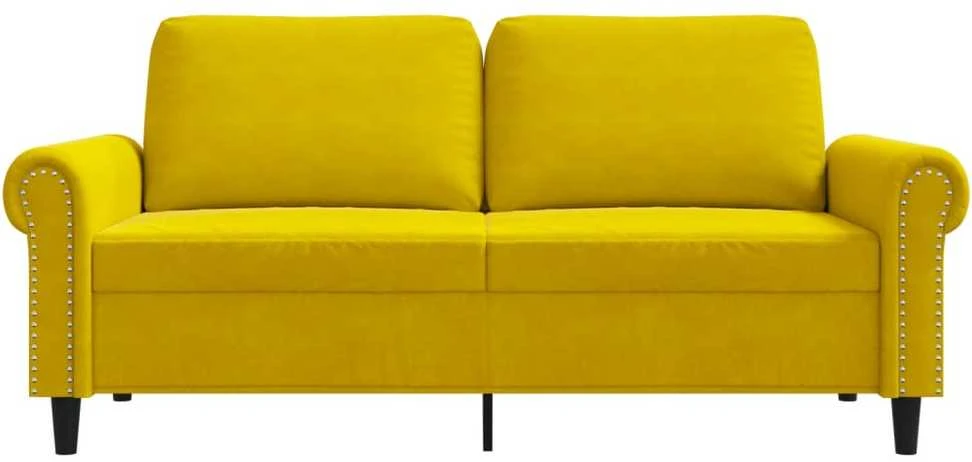 Dvivietė sofa, geltonos spalvos, 140cm, aksomas