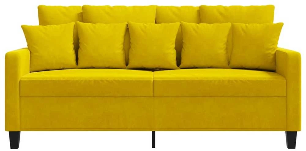 Dvivietė sofa, geltonos spalvos, 140cm, aksomas