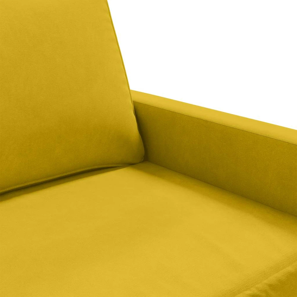 Dvivietė sofa, geltonos spalvos, 140cm, aksomas