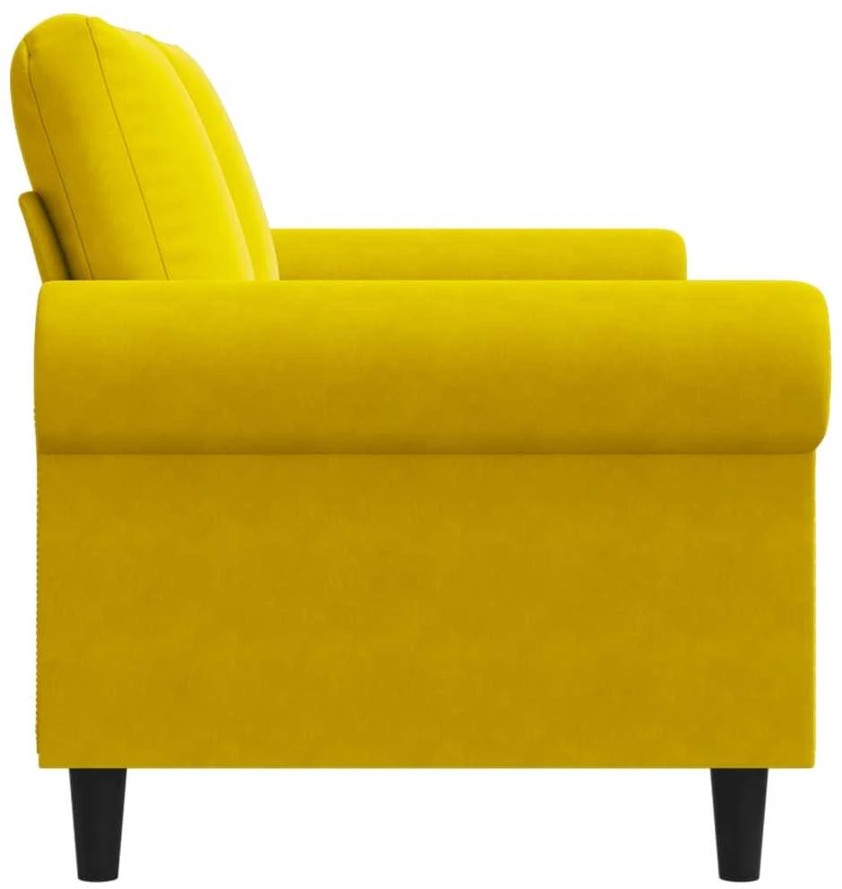 Dvivietė sofa, geltonos spalvos, 140cm, aksomas