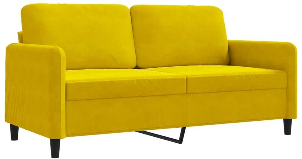 Dvivietė sofa, geltonos spalvos, 140cm, aksomas
