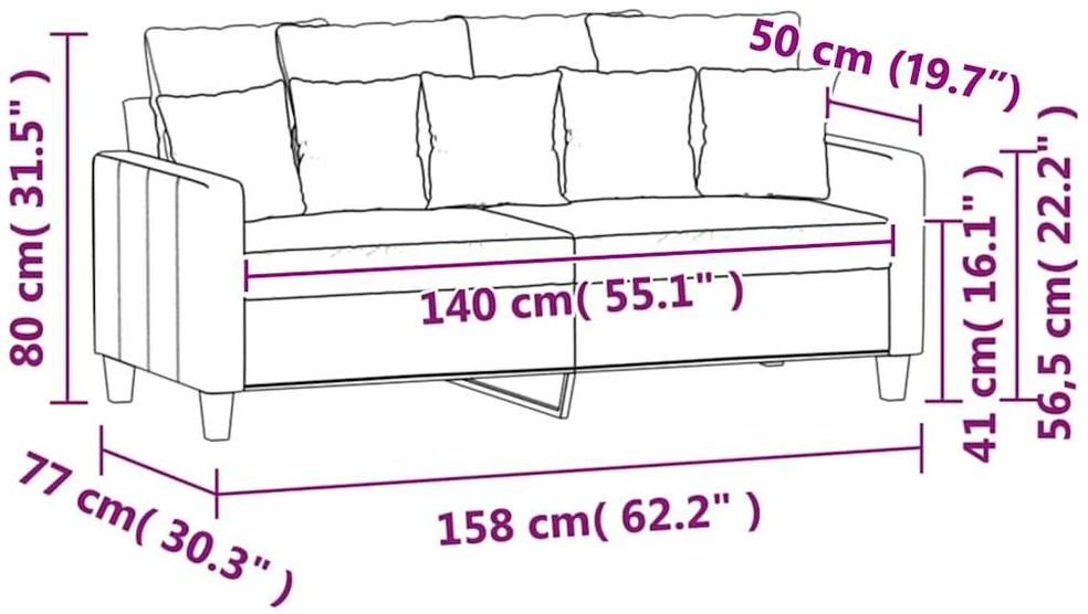 Dvivietė sofa, geltonos spalvos, 140cm, aksomas
