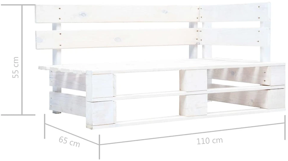 Dvivietė sofa iš palečių su pagalvėlėmis, impregnuota pušis